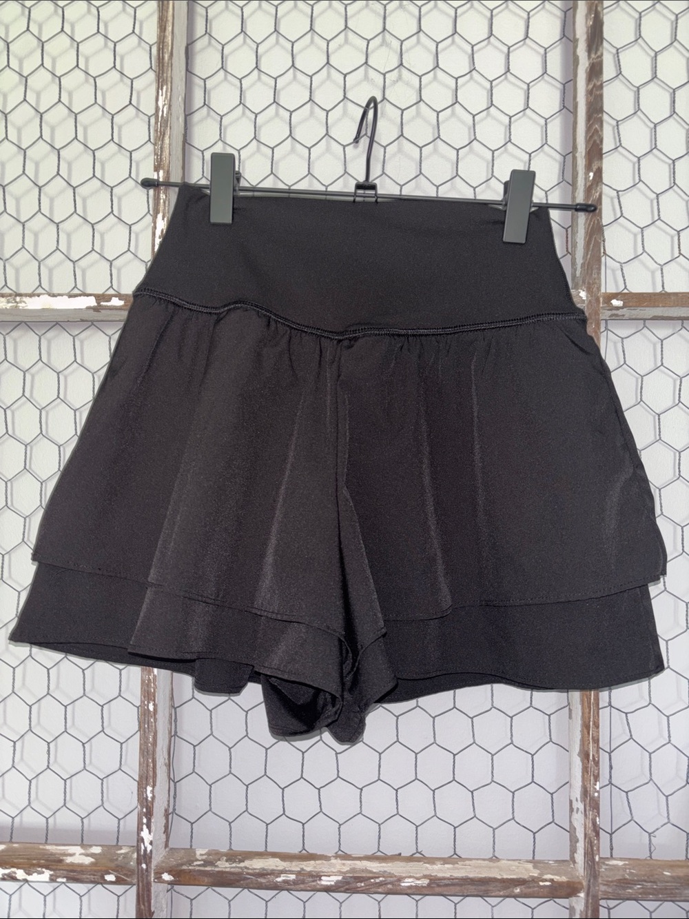 Yogalicious Black Layered Athletic Shorts